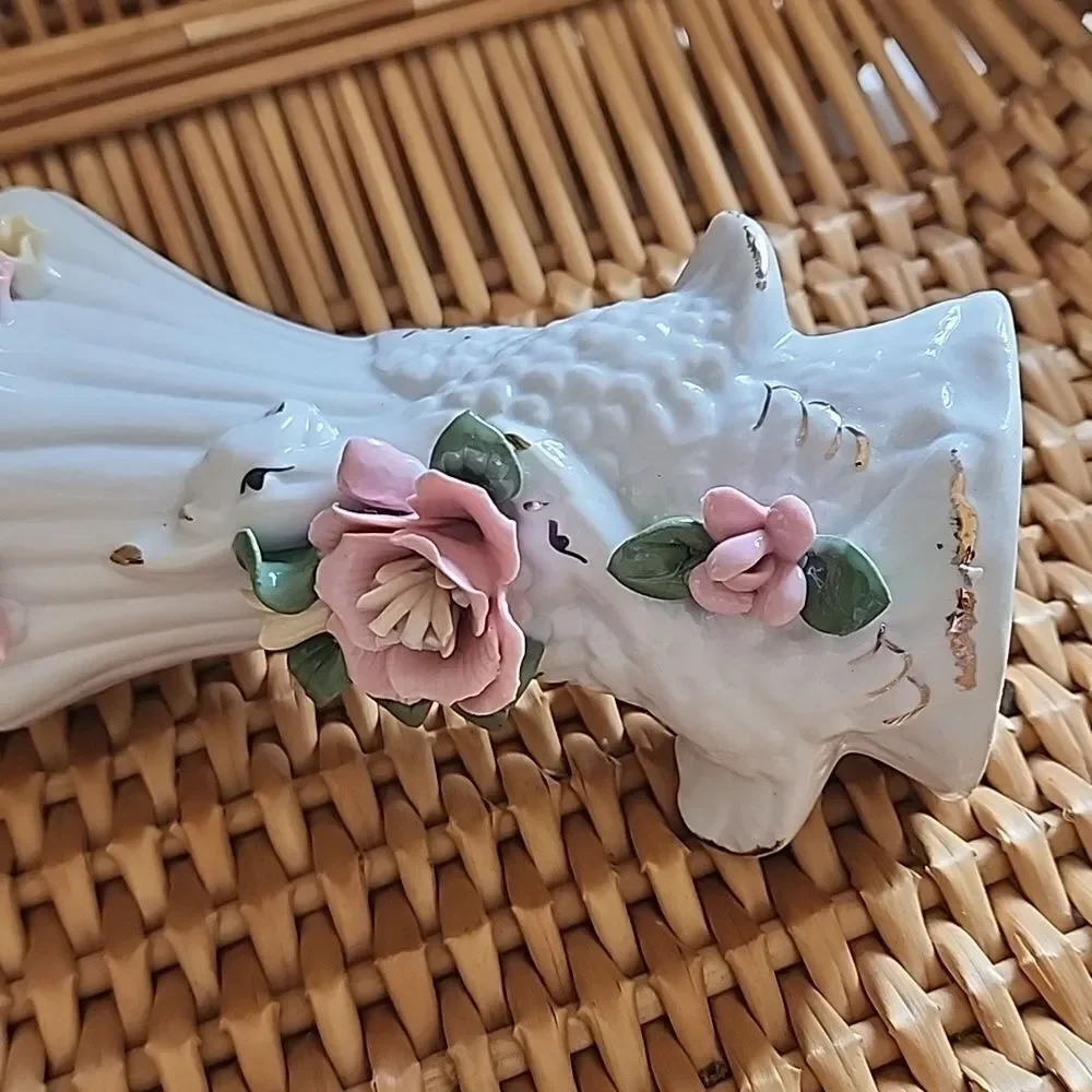 Vintage Sophia Ann Sitco Vase Floral Bird Vase Coquette